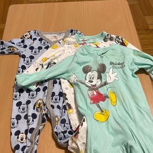 3-pack Baby zip up pajamas